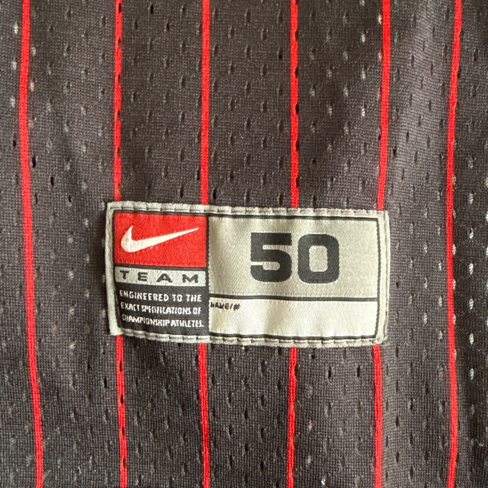 Men’s Nike Michael Jordan #23 Chicago Bulls Jersey Black Pinstripe Sz 50 - NWOT - Picture 3 of 5